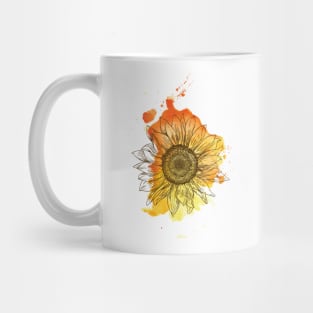 Flower design, Beautiful Sunflower, Art Flower Mug